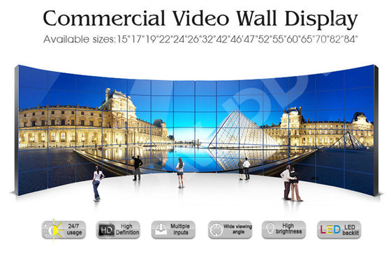 65"는 영상 벽 500 Nits 1080p 고해상 3.5mm Snarrow 날의 사면 DDW-LW650HN11를 구부렸습니다