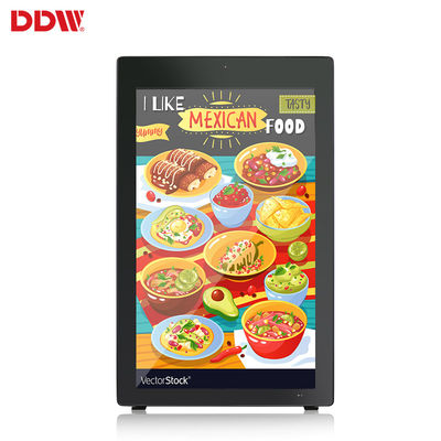 야외 용량 터치 LCD 바퀴가 있는 휴대용 광고 디지털 사이니지 디스플레이 배터리 전원